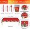 177PCS Christmas Paper Plates Napkins Party Supplies, Christmas Tree Santa Claus Theme Party Supplies Disposable Paper Tableware for Decorations for Merry Christmas Serves 25